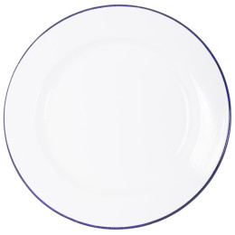 Talerz Bo-Camp Dinner plate enamel biały/niebieski Blue