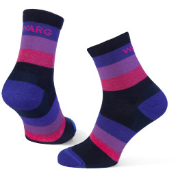 Skarpetki Warg Happy Merino W Stripes niebieski/fioletowy Navy/Purple