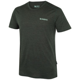 Koszulka męska Zulu Merino 160 Short 4C Comfy ciemnozielony dark green melange