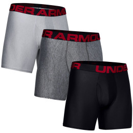 Męskie bokserki Under Armour Tech 6In 3 Pack szary/czarny Black/JetGrayLightHeather/ModGrayLightHeather
