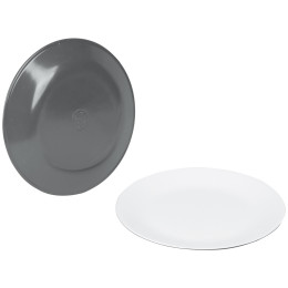 Zestaw talerzy Bo-Camp Dinner plate Two tone - 4szt. szary Grey