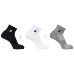 Skarpety Salomon Everyday Lite Quarter 3-Pack czarny/szary Black / White / Frost Gray