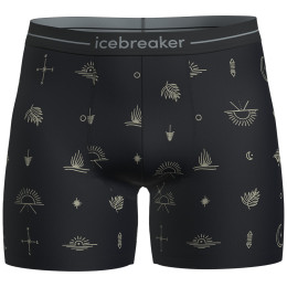 Męskie bokserki Icebreaker M Mer 150 Anatomica Boxers Explore More czarny/beżowy Black/Aop