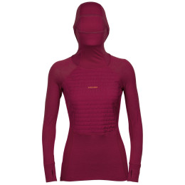 Bluza damska Icebreaker ZoneKnit™ Insulated LS Hoodie różowy cherry