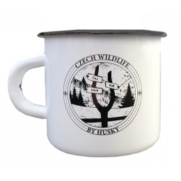 Kubek Husky 400 ml plechový biały/czarny Signpost