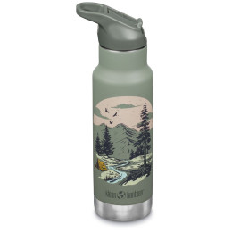 Termos dziecięcy Klean Kanteen Insulated Kid Classic Narrow 12oz (w/Flip Seal Sport Cap) zielony mountain scape