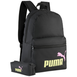 Miejski plecak Puma Phase Backpack Set czarny/żółty PUMA Black-Fizzy Light