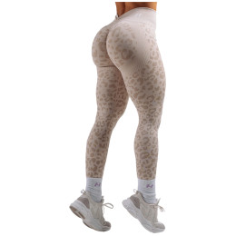 Damskie legginsy Nebbia Push-Up Compression Leopard Leggings Primal beżowy CREAM LEOPARD