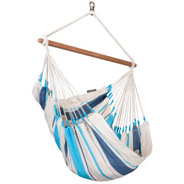Fotel hamakowy La Siesta Caribeňa Basic biały/niebieski Aquablue