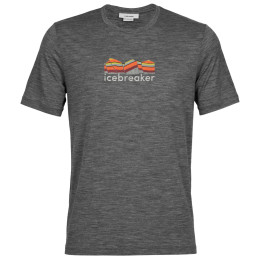 Koszulka męska Icebreaker Tech Lite II SS Tee Mountain Geology zarys gritstone heather