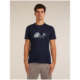 Męska koszulka Icebreaker Merino Blend Core SS Tee Canoe Companions ciemnoniebieski MIDNIGHT NAVY