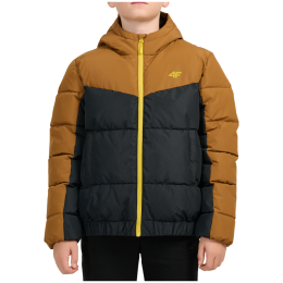 Dziecięca kurtka zimowa 4F Down Jacket M0915 Light Brown czarny/brązowy Light Brown