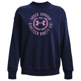 Bluza damska Under Armour Rival Fleece Crest Grp Crew ciemnoniebieski Midnight Navy/Jellyfish