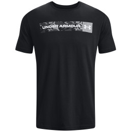 Koszulka męska Under Armour Camo Chest Stripe SS czarny/biały Black / / White