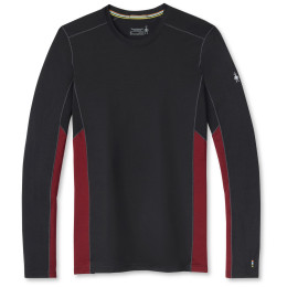 Męska koszulka Smartwool Merino Sport 150 Long Sleeve Crew czarny/czerwony TibetanRedHeatherBlack
