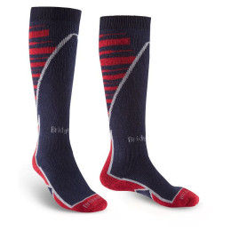 Męskie podkolanówki Bridgedale Ski Midweight+ ciemnoniebieski navy/red/042
