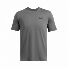 Koszulka męska Under Armour Sportstyle Left Chest SS szary/czarny Castlerock/Black