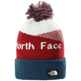 Czapka The North Face Recycled Pom Pom czerwony/niebieski Vintgwht/Mntrybu/Crdnlrd