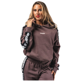 Bluza damska Nebbia Classic Hoodie OFF-DUTY 489 brązowy DARK BROWN