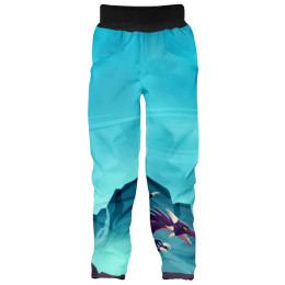 Dziecięce spodnie softshellowe WAMU Dragon Fantasy niebieski BLUE