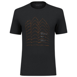Koszulka męska Salewa Pure Skyline Dry M T-Shirt czarny 0936 - black out melange