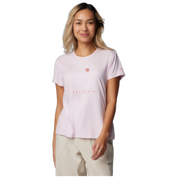 Koszulka damska Columbia Sloan Ridge Graphic Short Sleeve Tee różowy Pink Dawn Heather