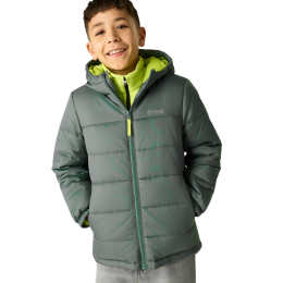 Dziecięca kurtka zimowa Regatta Junior Hooded Marizion Dark Forrest Green khaki Dark Forrest (Wild Lime)