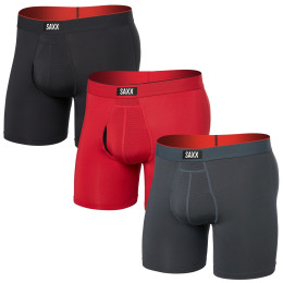 Bokserki Saxx Multi-Sport Mesh Boxer Brief Fly 3Pk czarny/czerwony sunset red/trblnce/fd blk