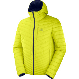 Kurtka męska Salomon Drifter Loft Hoodie zielony/niebieski NightSky/Citronelle