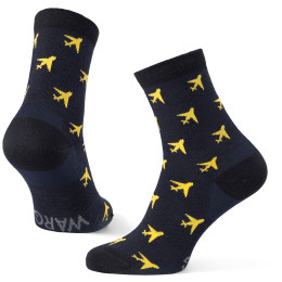 Skarpetki Warg Happy Merino M Airplane niebieski/żółty Navy/Yellow
