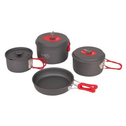 Zestaw naczyń Bo-Camp Cookware set Explorer XL szary Gray/Red