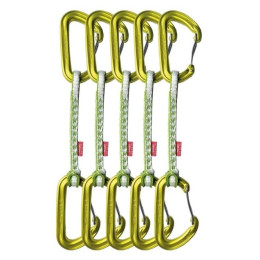 Zestaw ekspresów Ocún HAWK QD WIRE DYN 8 mm 15 cm 5-pack jasnozielony green
