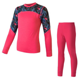 Zestaw dziecięcy Sensor Merino Impress Set różowy Magenta/Floral