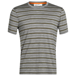 Koszulka męska Icebreaker Mens Wave SS Tee Stripe zarys Metro Heather/Loden