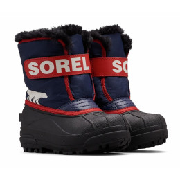 Śniegowce dziecięce Sorel Snow Commander niebieski/czerwony NocturnalSailRed