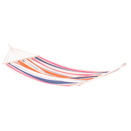 Hamak z drążkami La Siesta Chillounge Single biały/pomarańczowy