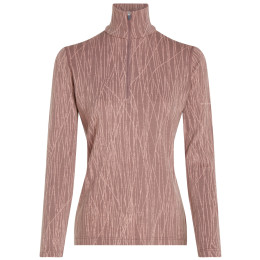 Damska koszulka Icebreaker Women Merino 260 Tech Vertex LS Half Zip Delta Lines AOP brązowy Summit/Blush/J