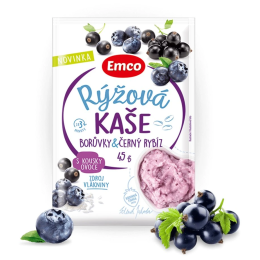 Kasza Emco Kasza ryżowa z borówkami i czarną porzeczką 45g