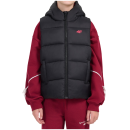 Kamizelka dziecięca 4F Vest Jacket F370 Deep Black czarny/różówy Deep Black