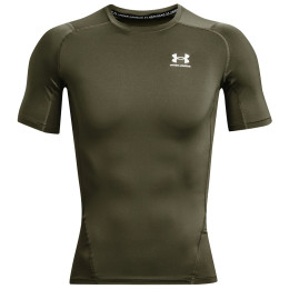 Męska koszulka Under Armour HG Armour Comp SS ciemnozielony MarineODGreen/White