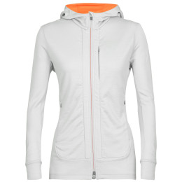 Bluza damska Icebreaker Quantum III LS Zip Hoodie jasnoszary ether/flash