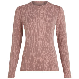 Damska koszulka Icebreaker Women Merino 260 Tech Vertex LS Crewe Delta Lines AOP brązowy Summit/Blush/J