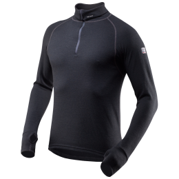 Golf męski Devold Expedition Man Zip Neck czarny