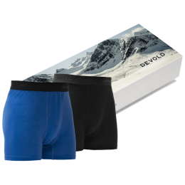 Męskie bokserki Devold Breeze Merino 150 Boxer Man 2Pk czarny/niebieski Black/Royal