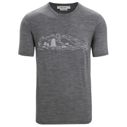 Męska koszulka Icebreaker Tech Lite II SS Tee Nature Sprint zarys Gritstone Heather
