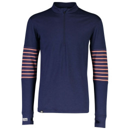 Męska koszulka Mons Royale Alta Tech Half Zip niebieski Navy/AlpineStripe