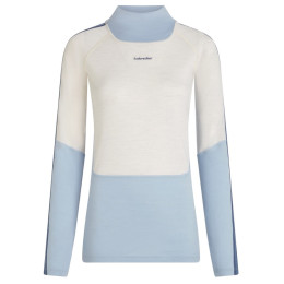 Damska koszulka Icebreaker Women Mer 200 Oasis+ LS High Neck biały/niebieski Zin/Ecrht/Dw/Cb