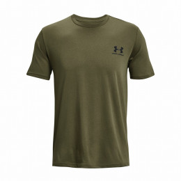 Koszulka męska Under Armour Sportstyle Left Chest SS ciemnozielony MarineODGreen/Black/Black