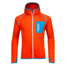 Męska bluza Ortovox Merino Fleece Hoody pomarańczowy CrazyOrange