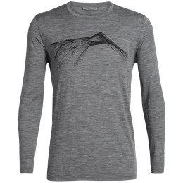 Koszulka męska Icebreaker Mens Tech Lite LS Crewe zarys GritstoneHthr